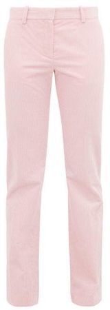 Schoolboy Straight Leg Corduroy Trousers - Womens - Pink