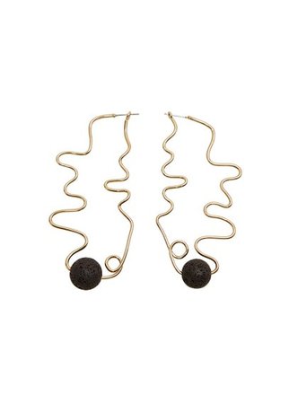 MANGO Stone metallic earrings
