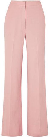 Wool-blend Wide-leg Pants - Pink