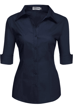 Navy Blue Button-Up Shirt