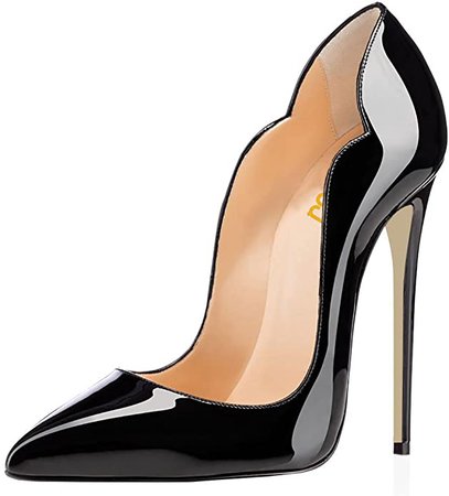 Black Office High Heels Stiletto Heels Patent Leather Formal Shoes