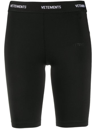Shop black Vetements logo waistband shorts with Afterpay - Farfetch Australia