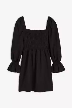Smocked Jersey Dress - Black - Ladies | H&M US