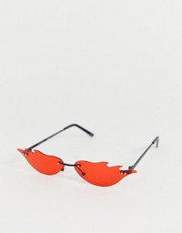 ASOS DESIGN flame fashion glasses in orange lens | ASOS