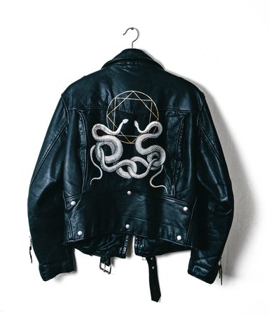 Snake Magic- Vintage Leather Moto Jacket size M | MINDWERL