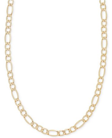 Italian Gold 22" Figaro Chain Necklace (5-3/4mm) in 14k