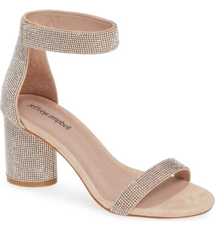 Jeffrey Campbell Laura Crystal Embellished Ankle Strap Sandal (Women) | Nordstrom