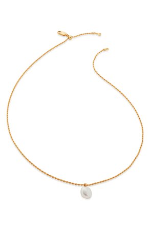 Monica Vinader Nura Keshi Pearl Pendant Necklace