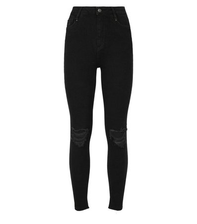 Black Ripped Super Skinny Hallie Jeans | New Look