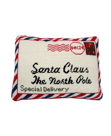 Holiday Lane Christmas Cheer White Santa Letter Pillow, Created for Macy's & Reviews - Holiday Shop - Home - Macy's