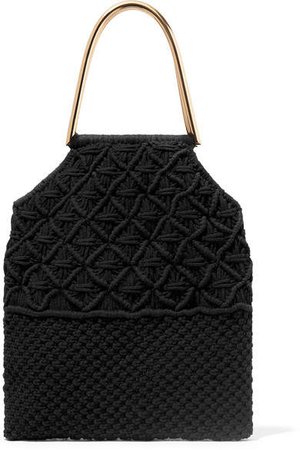 Kala Crocheted Cotton Tote - Black