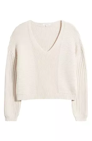 PacSun Feel the Breeze Mix Stitch Cotton V-Neck Sweater | Nordstrom