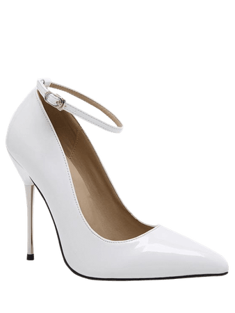 white high heels with straps