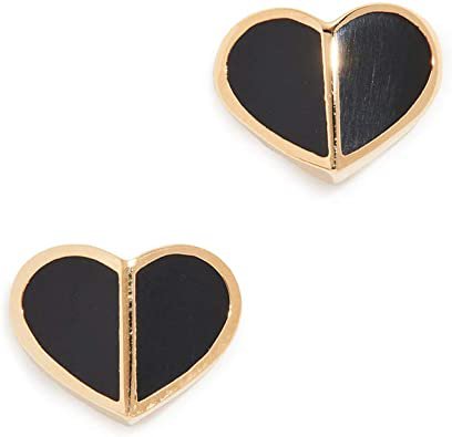 Amazon.com: Kate Spade New York Heritage Spade Small Heart Studs Earrings Black One Size: Clothing, Shoes & Jewelry