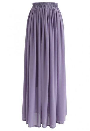 Purple Pleated Maxi Skirt - Skirt - BOTTOMS - Retro, Indie and Unique Fashion