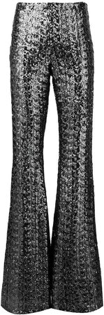 sequinned flare trousers