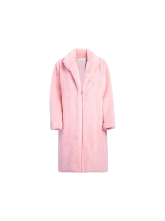 pink faux fur coat outerwear