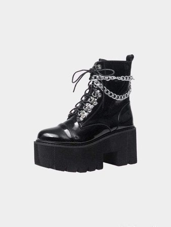 *clipped by @luci-her* GOTHIC LACE UP PLATFORM BOOTS | ADN STUDIOS