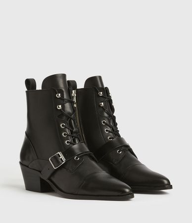 ALLSAINTS US: Womens Katy Leather Boots (black)