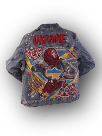 custom painted denim jacket jean jackets Ukrainian