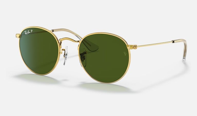 Round Kids Sunglasses in Gold and Green | Ray-Ban®