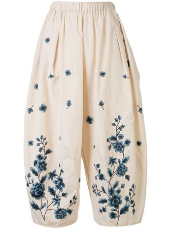 Biyan Pryn floral-embroidered wide-leg Trousers - Farfetch