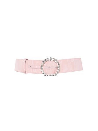 Pink belt with diamond buckle