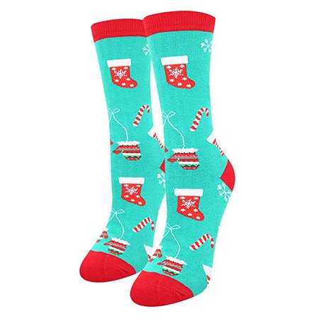 Women's Novelty Funny Christmas Crew Socks, Crazy Cookies Stockings Stuffer: Clothing
