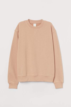 Cotton-blend Sweatshirt - Beige