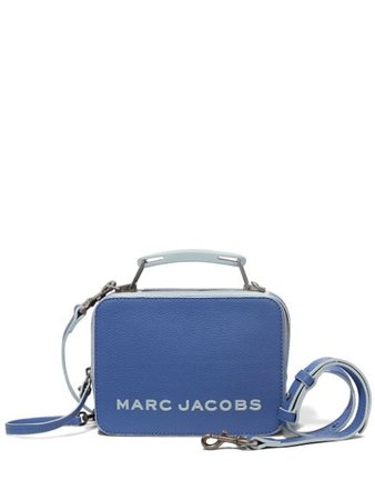 Shop blue Marc Jacobs The Textured box-style crossbody bag with Express Delivery - Farfetch