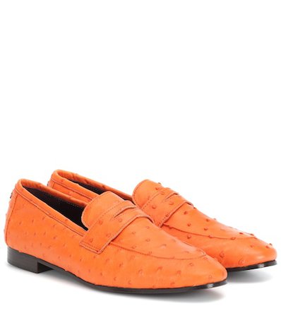 Exclusive to Mytheresa – Flaneur ostrich leather loafers