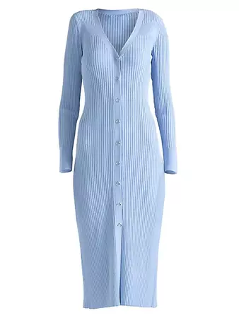 Shop Shoshanna Maryse Rib-Knit Midi Dress | Saks Fifth Avenue