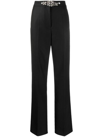 Christopher Kane Crystal-Embellished Trousers SS20TR544TAILORINGWOOLBLACK Black | Farfetch