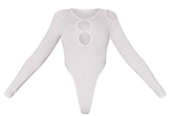 white cut out bodysuit