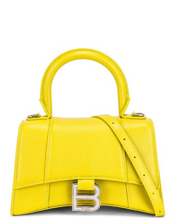 Balenciaga XS Hourglass Top Handle Bag in Lime | FWRD