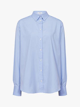 Reiss Jenny Cotton Shirt, Blue at John Lewis & Partners