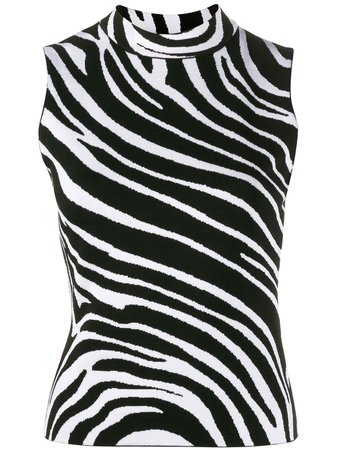 Versace Sleeveless Zebra Top A83219A230372 Black | Farfetch