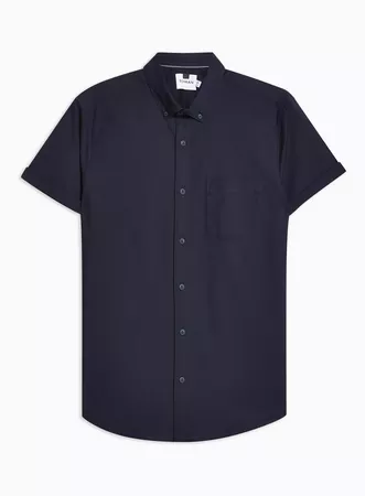 mens navy short sleeve button down shirt