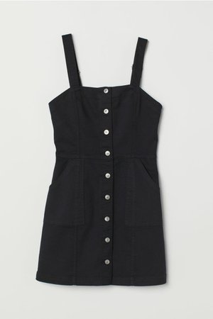 Dungaree dress - Black/Twill - | H&M GB