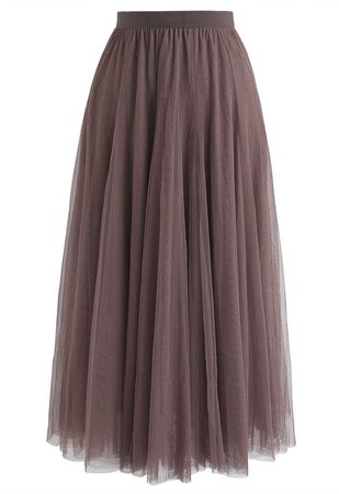 My Secret Garden Tulle Maxi Skirt in Brown - Retro, Indie and Unique Fashion