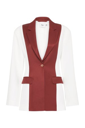 Pernette Blazer in Ivory and Mahogany – Aje