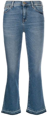 raw-hem cropped jeans