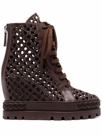 Casadei woven ankle boots