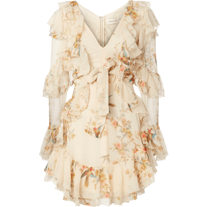 folly flutter cream floral dress