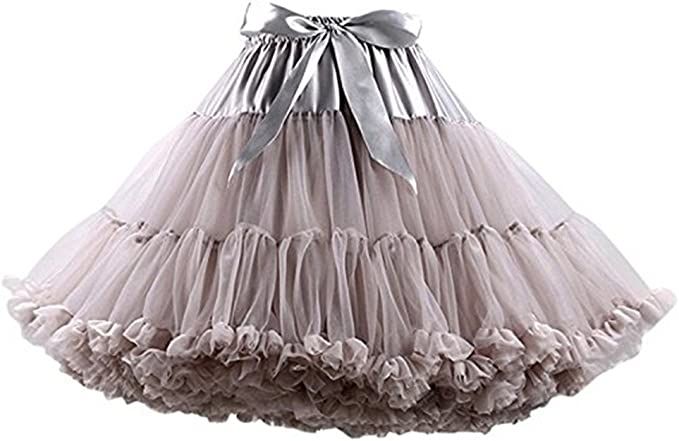 Amazon.com: Colyanda Womens 3-Layered Pleated Tulle Petticoat Tutu Puffy Party Cosplay Skirt(Grey) : Clothing, Shoes & Jewelry