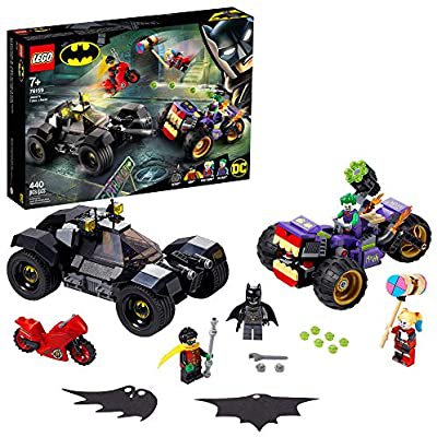 Amazon.com: LEGO DC Batman Joker's Trike Chase 76159 Super-Hero Cars and Motorcycle Playset, Mini Shooting Batmobile Toy, for Fans of Batman, Robin, The Joker and Harley Quinn, New 2020 (440 Pieces): Toys & Games