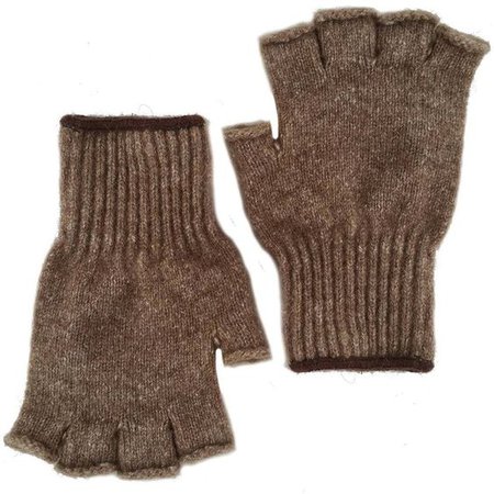 Brown fingerless gloves