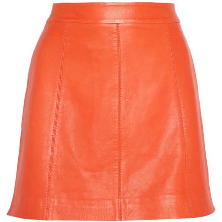 leather orange skirt