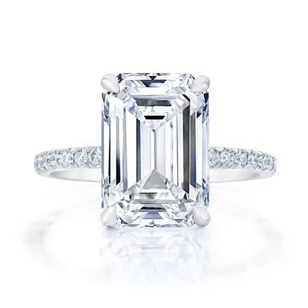 ring concierge - EMERALD CUT PAVE BAND ENGAGEMENT RING