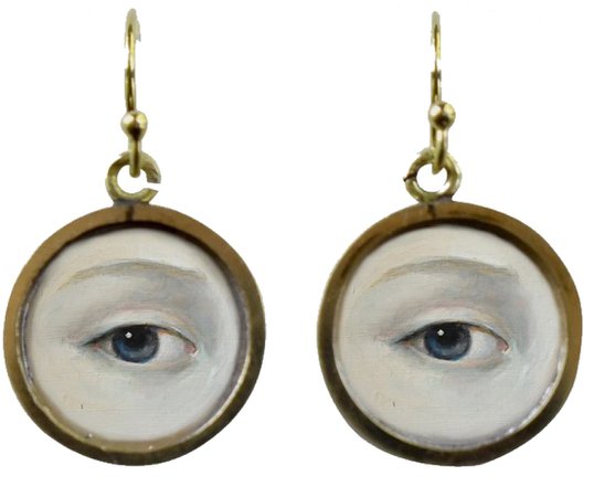 Victorian eye painting earrings